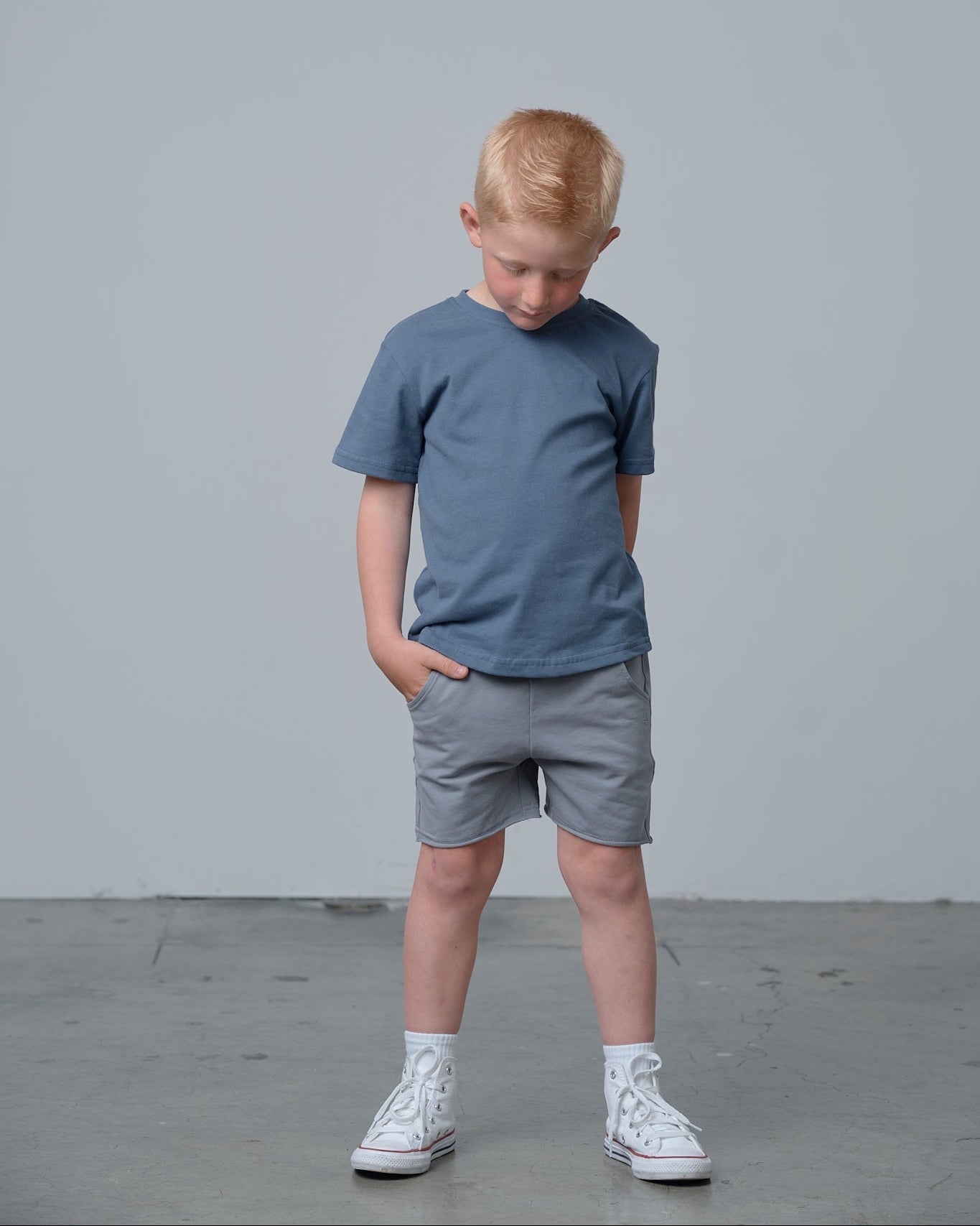 Raw Edge Harem Short - Stormshell - Little Bipsy