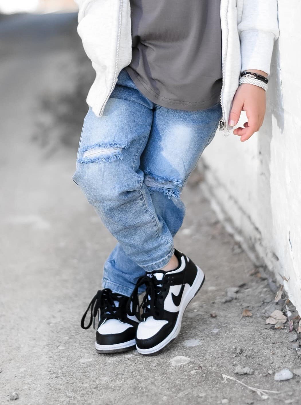 Relaxed Fit Distressed Denim - Little Bipsy