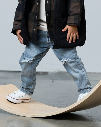 Relaxed Fit Distressed Denim - Little Bipsy