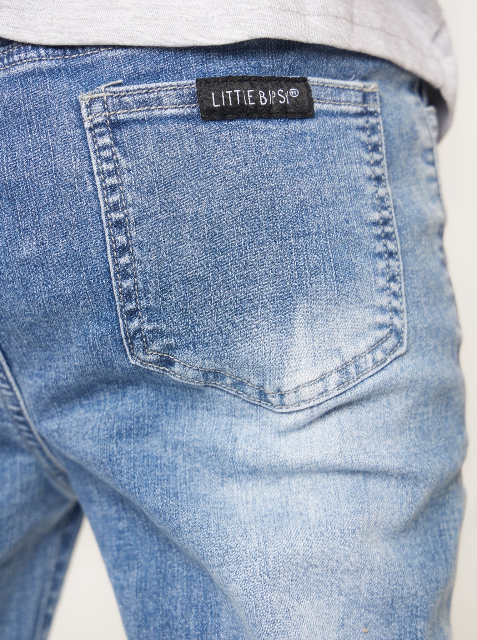 Relaxed Fit Distressed Denim - Little Bipsy