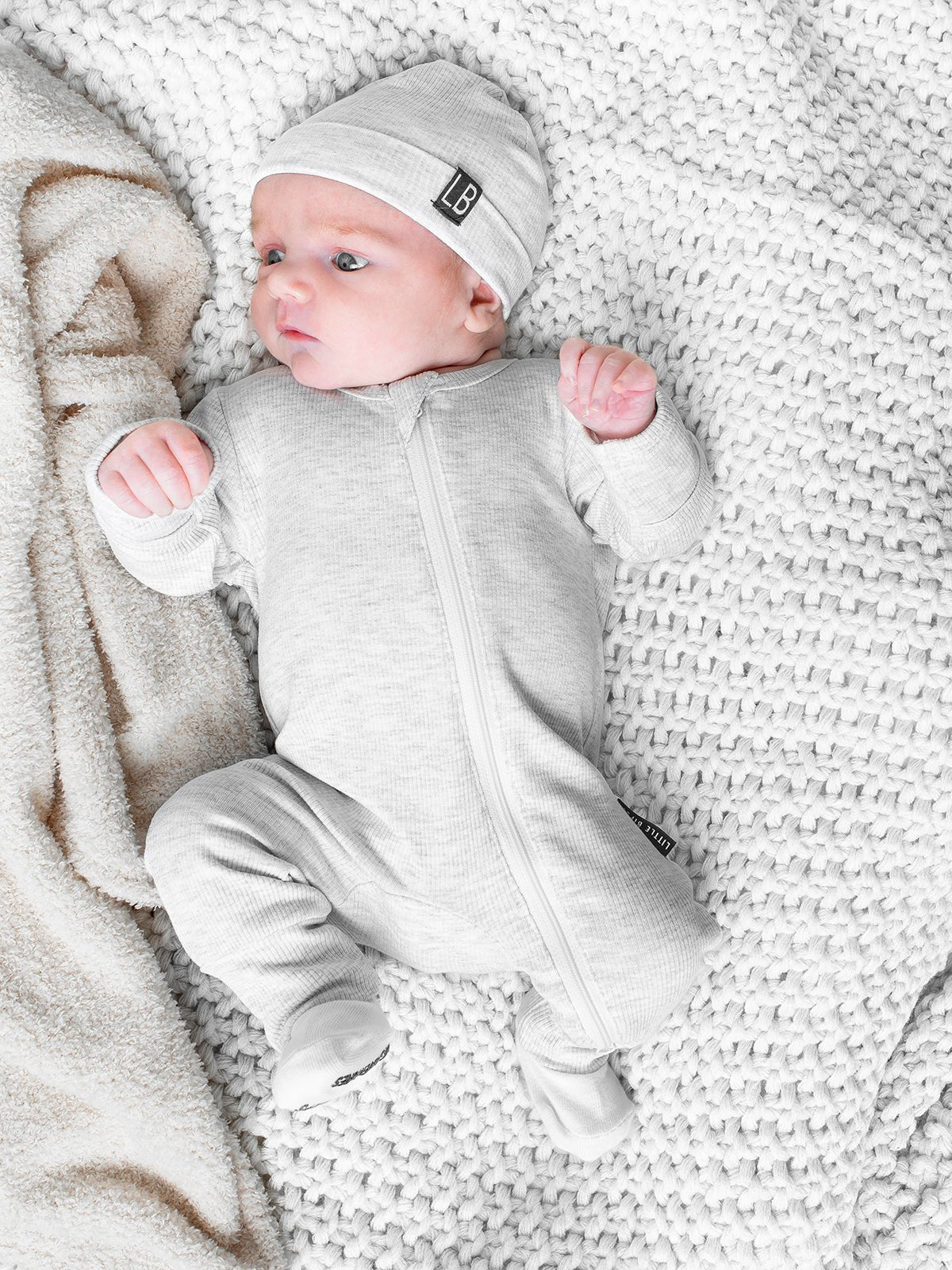 Ribbed Beanie - Grey - Little Bipsy