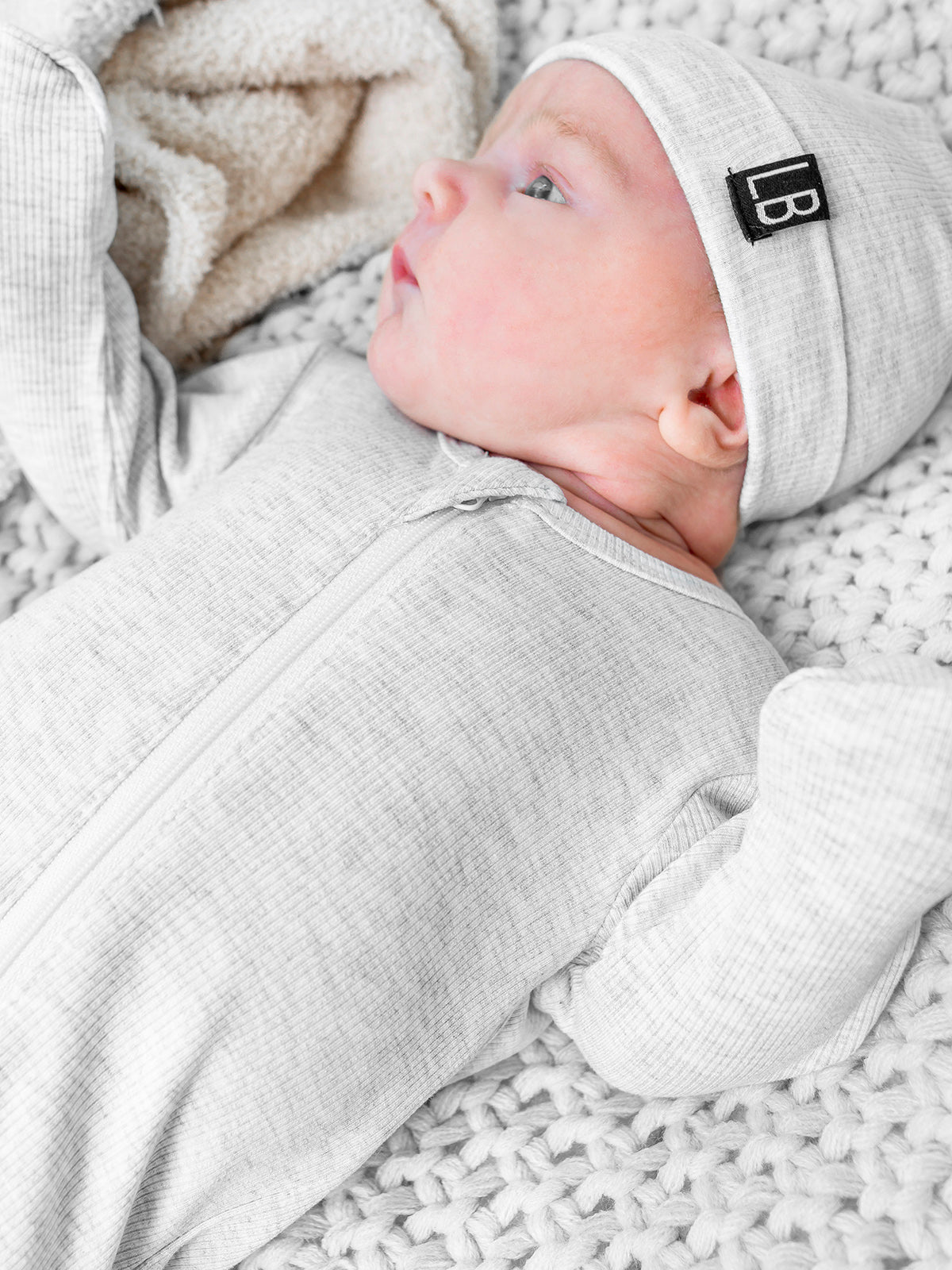 Ribbed Beanie - Grey - Little Bipsy