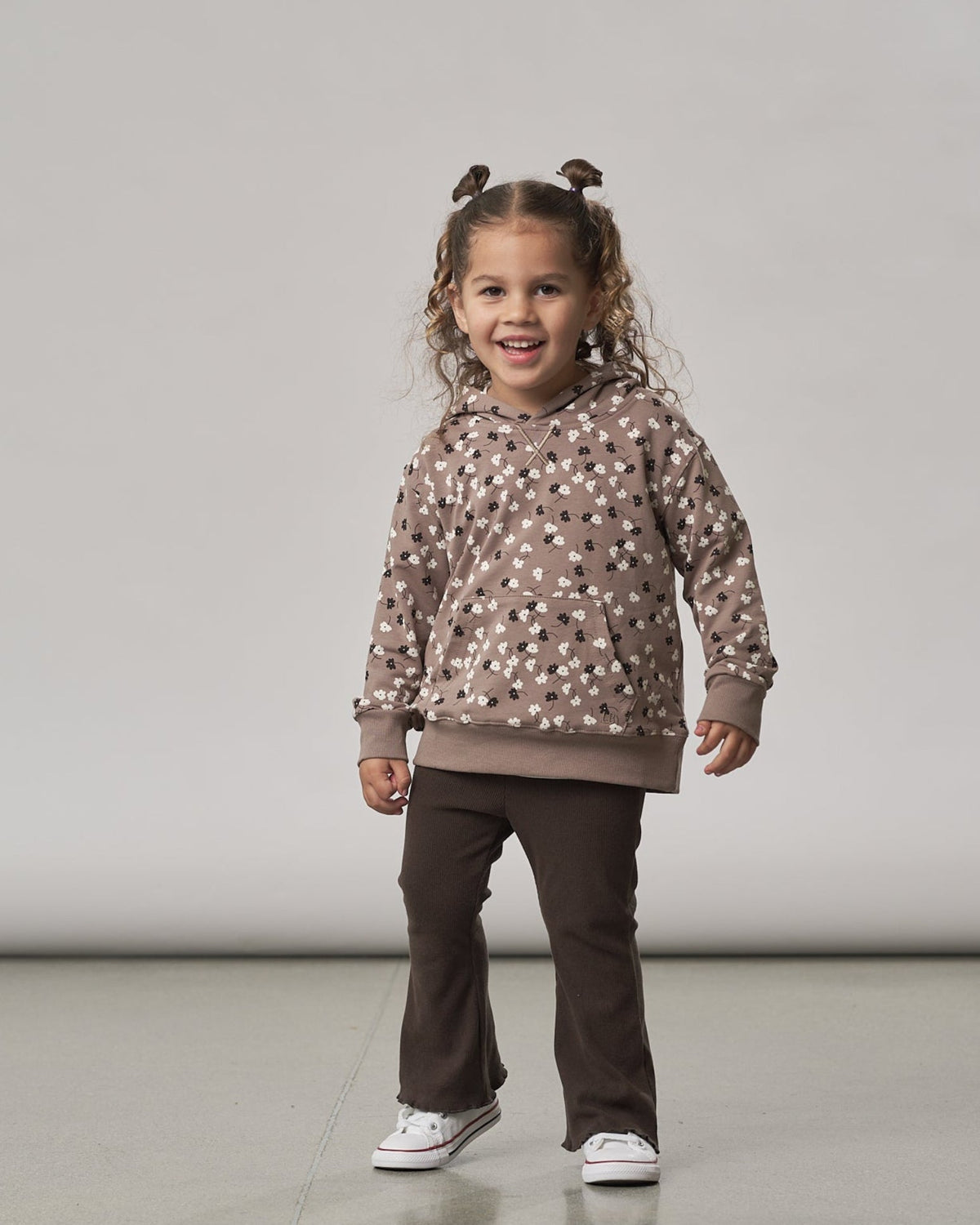 Ribbed Flare Pant - Brown - Little Bipsy
