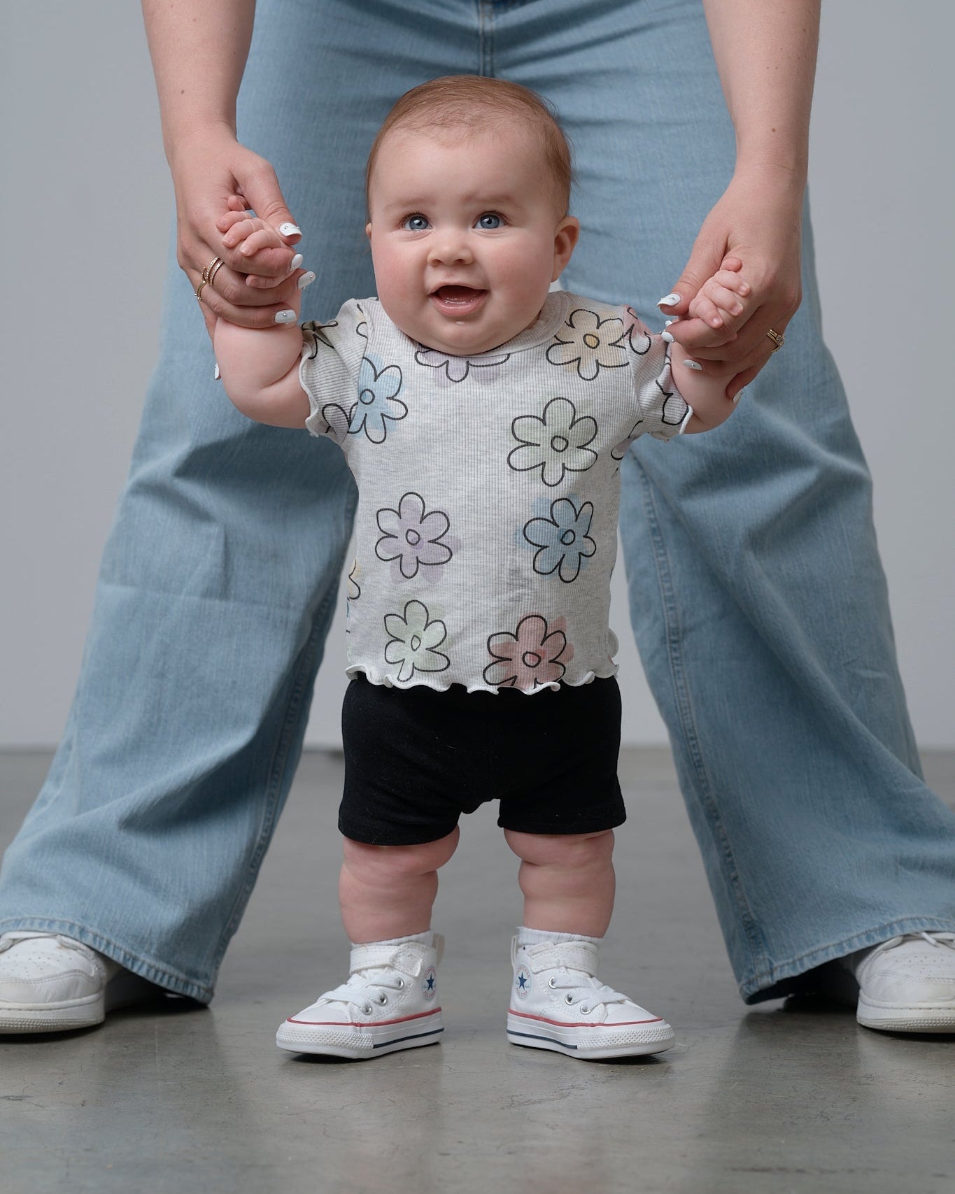 Ribbed Lettuce Trim Tee - Daisy Dreams - Little Bipsy