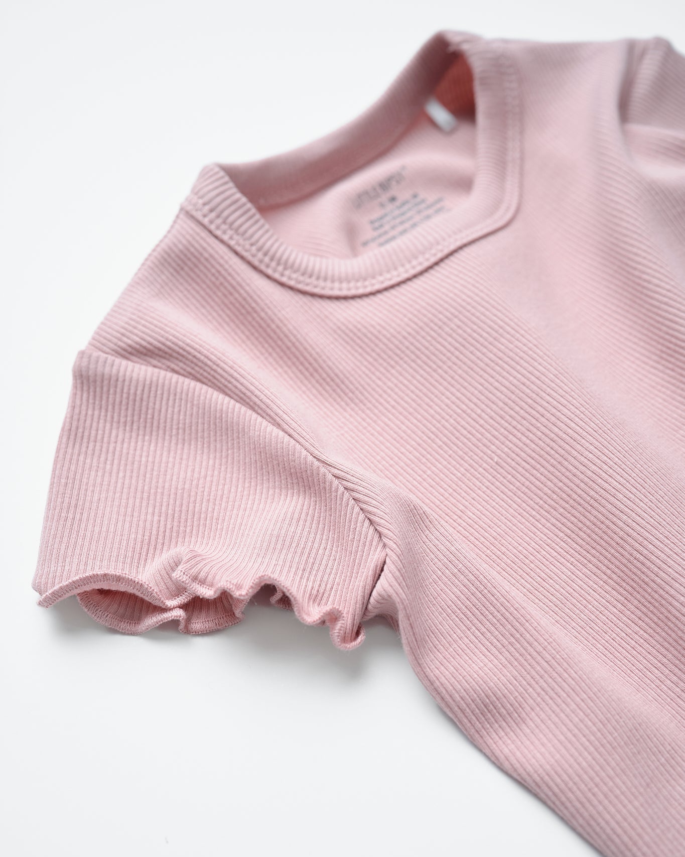 Ribbed Lettuce Trim Tee - Dusty Rosewood - Little Bipsy