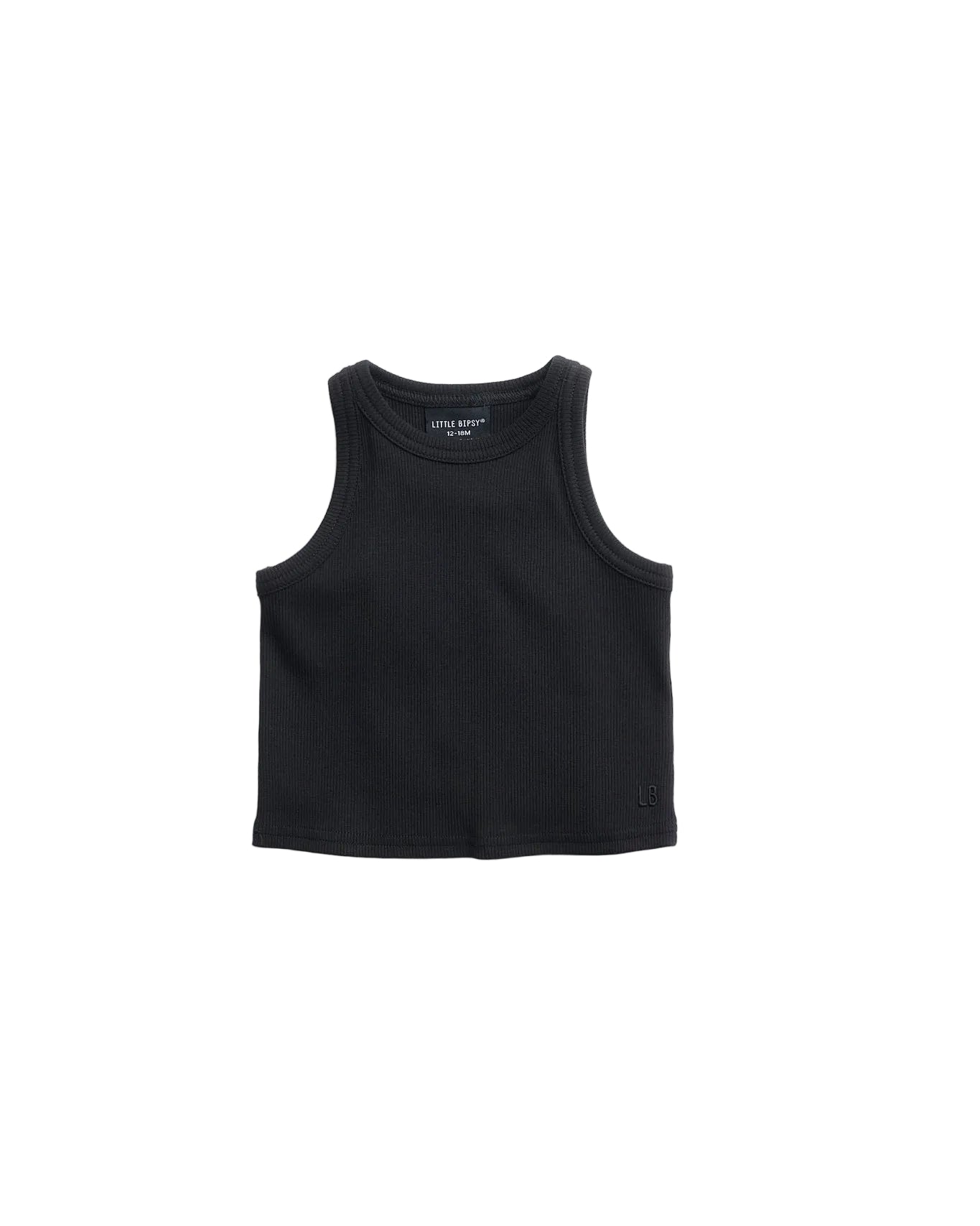 Ribbed Tank - Black - Little Bipsy
