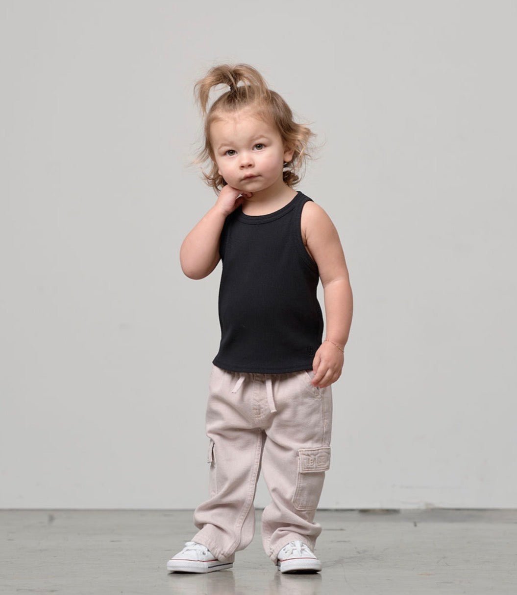 Ribbed Tank - Black - Little Bipsy