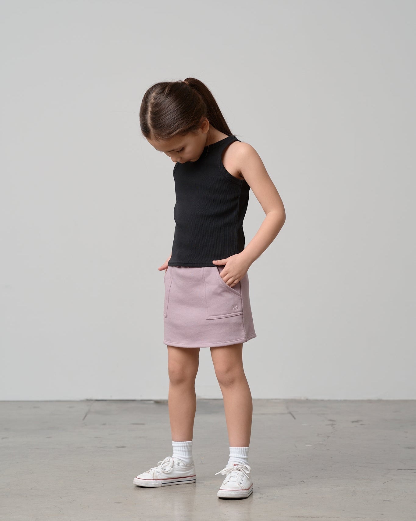 Ribbed Tank - Black - Little Bipsy
