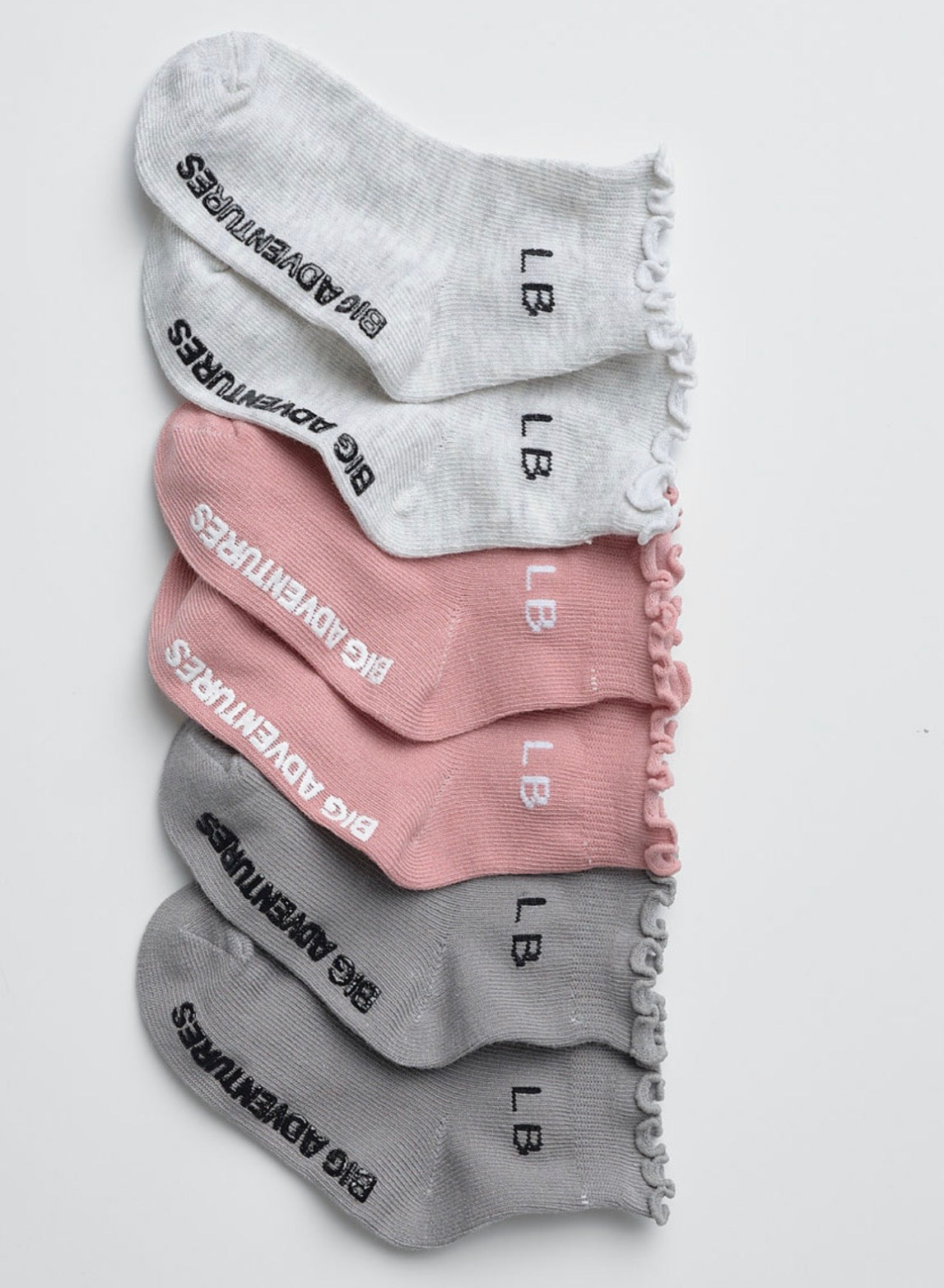 Ruffle Sock 3 - Pack - Dusty Rosewood - Little Bipsy