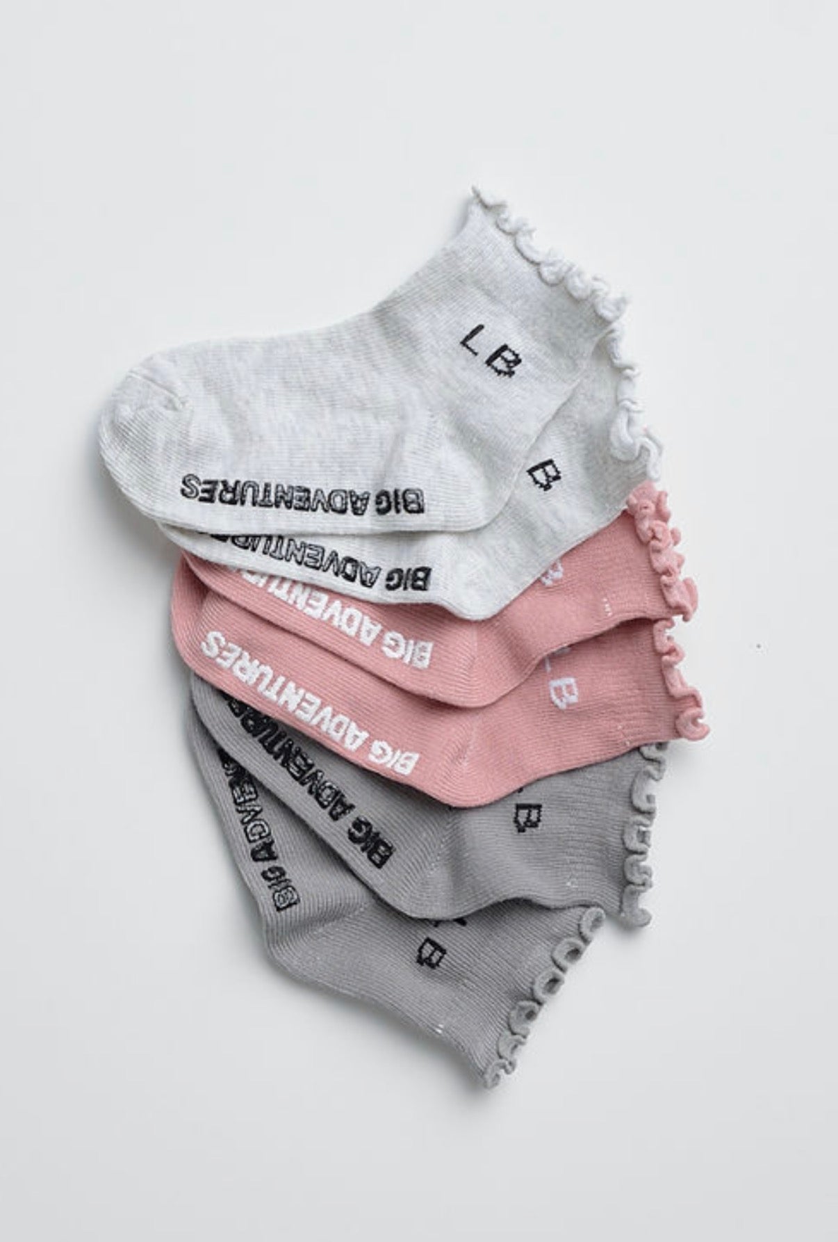 Ruffle Sock 3 - Pack - Dusty Rosewood - Little Bipsy
