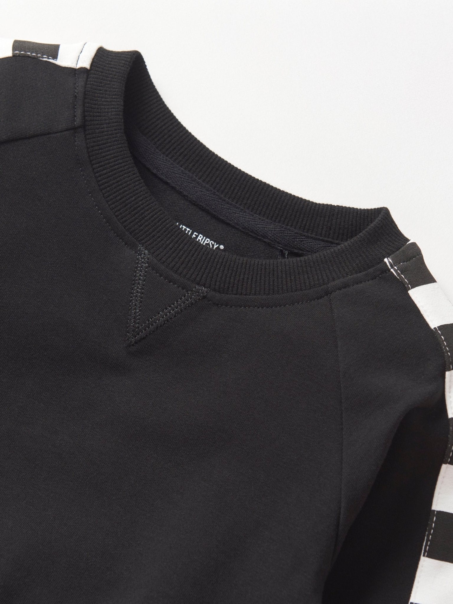 Side Checkered Pullover - Black - Little Bipsy