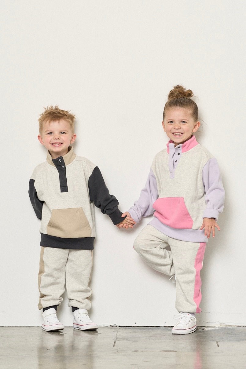 Side Stripe Jogger - Stone Grey - Little Bipsy