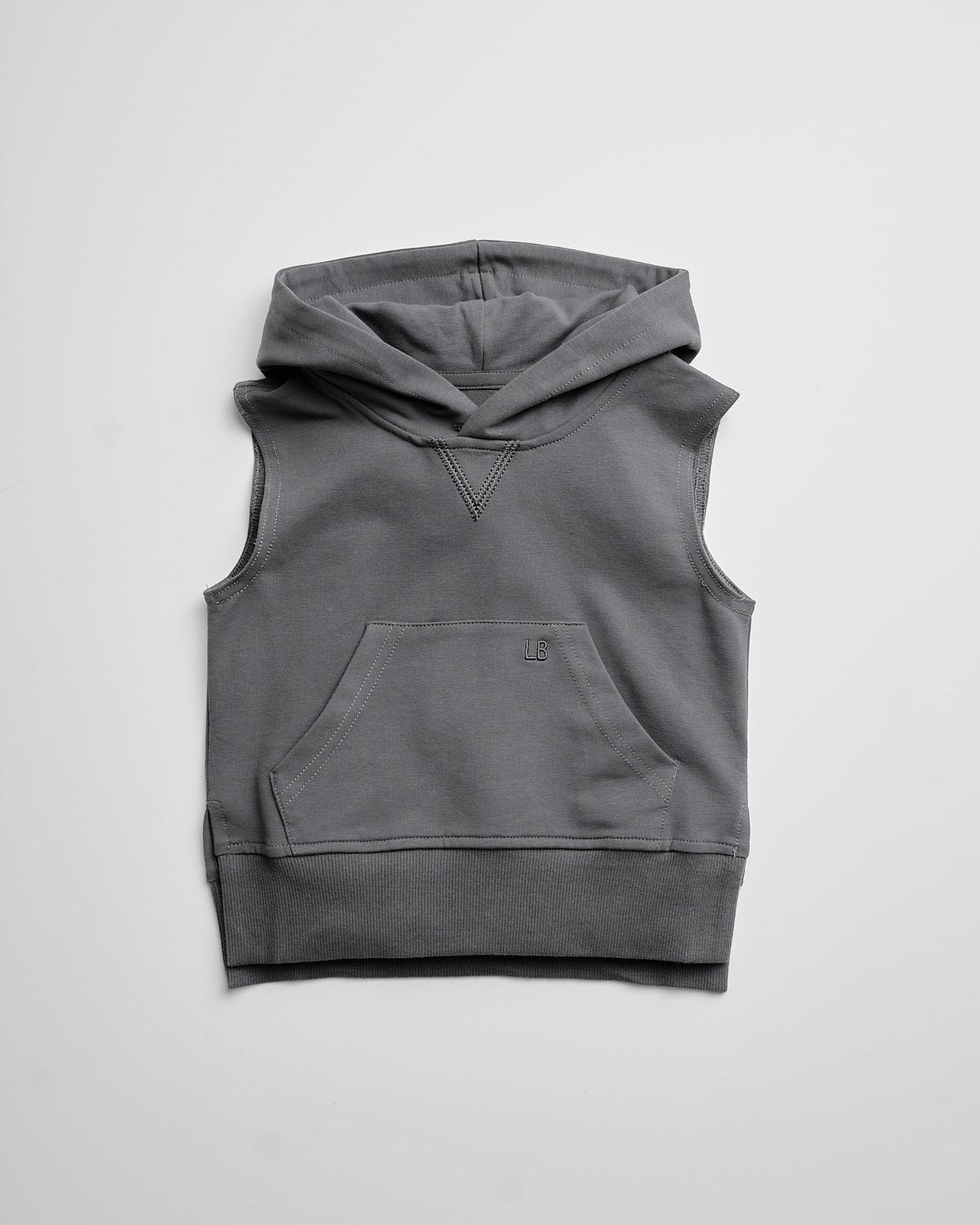 Sleeveless Hoodie - Iron - Little Bipsy