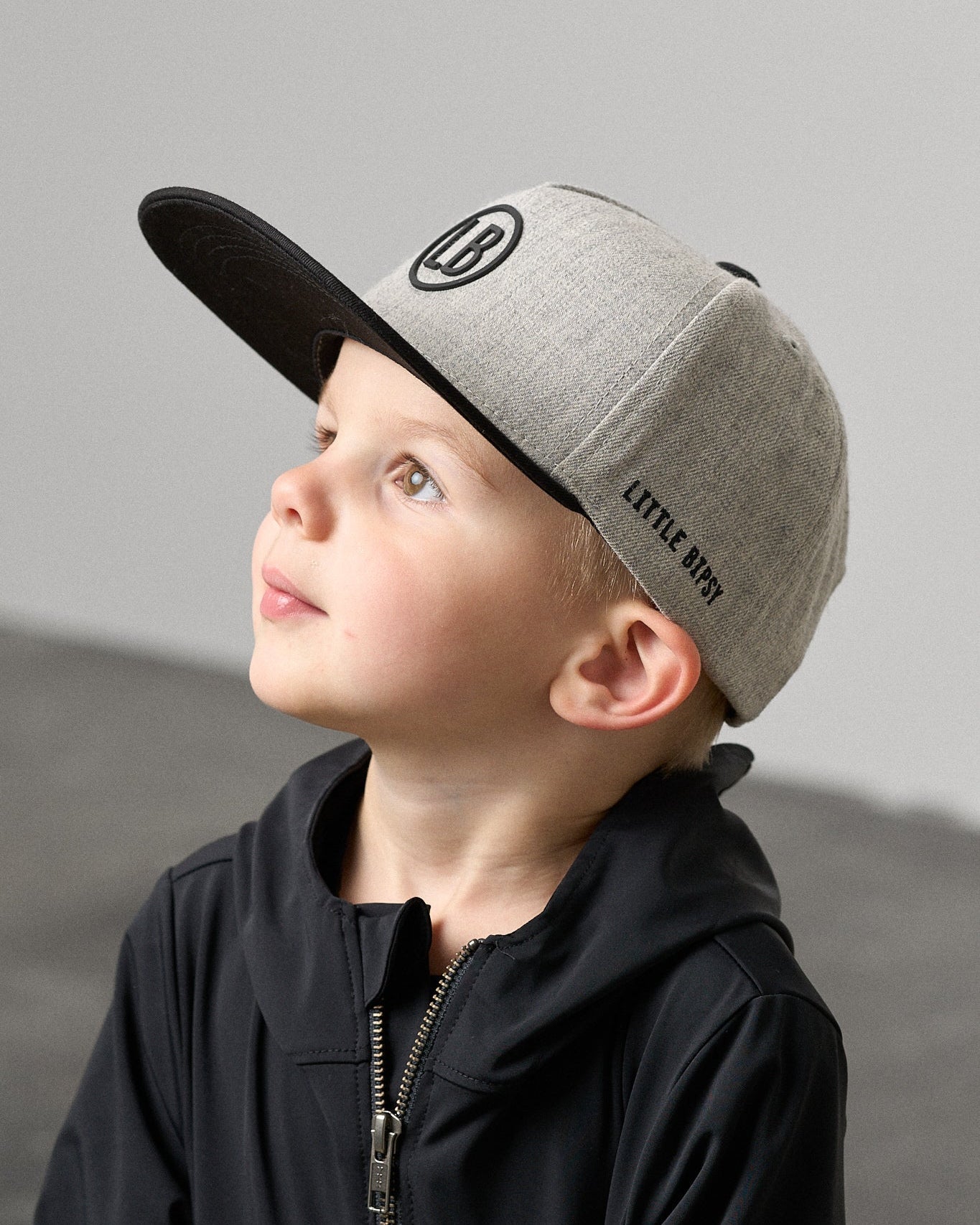 Snapback Hat - Light Grey - Little Bipsy
