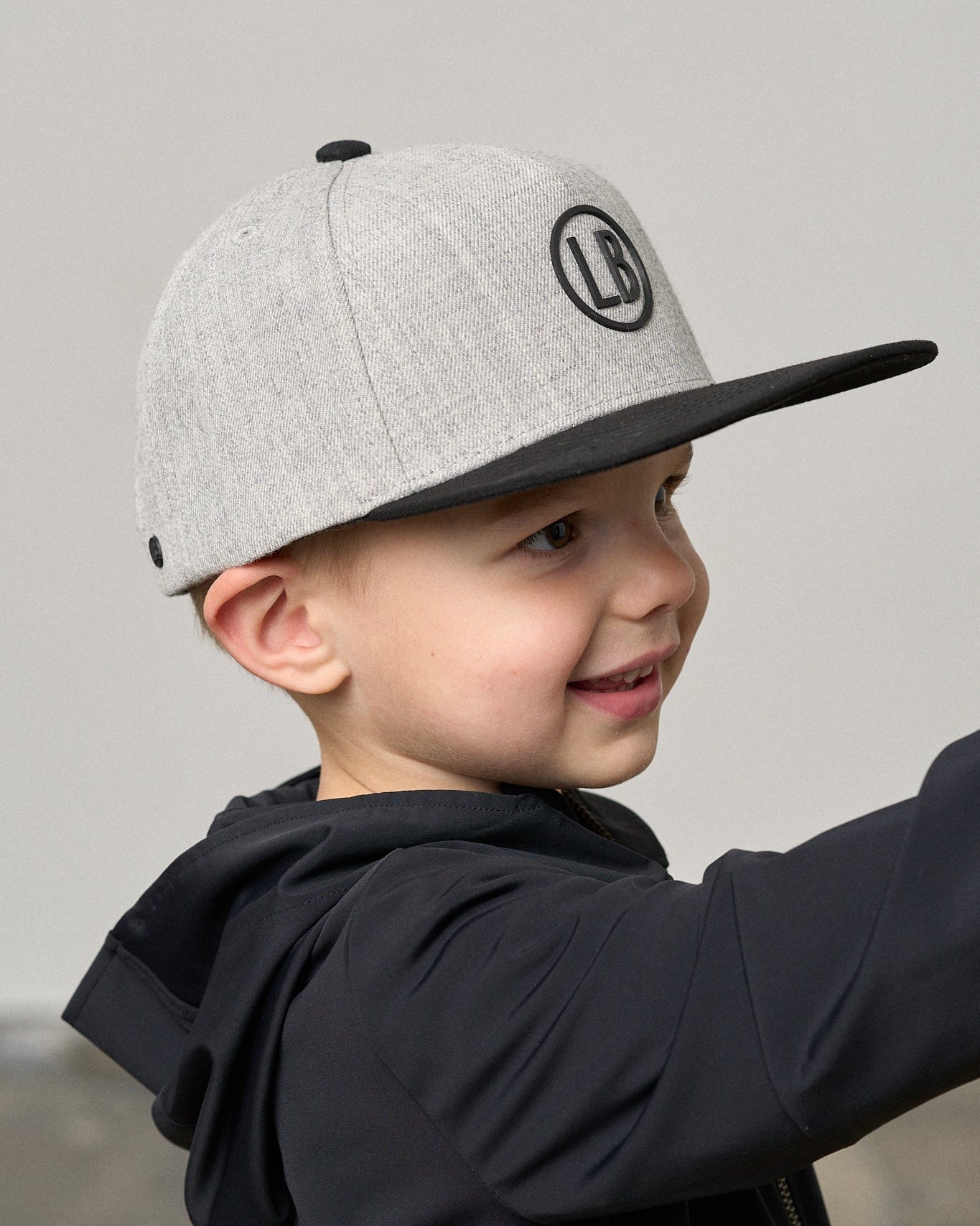 Snapback Hat - Light Grey - Little Bipsy