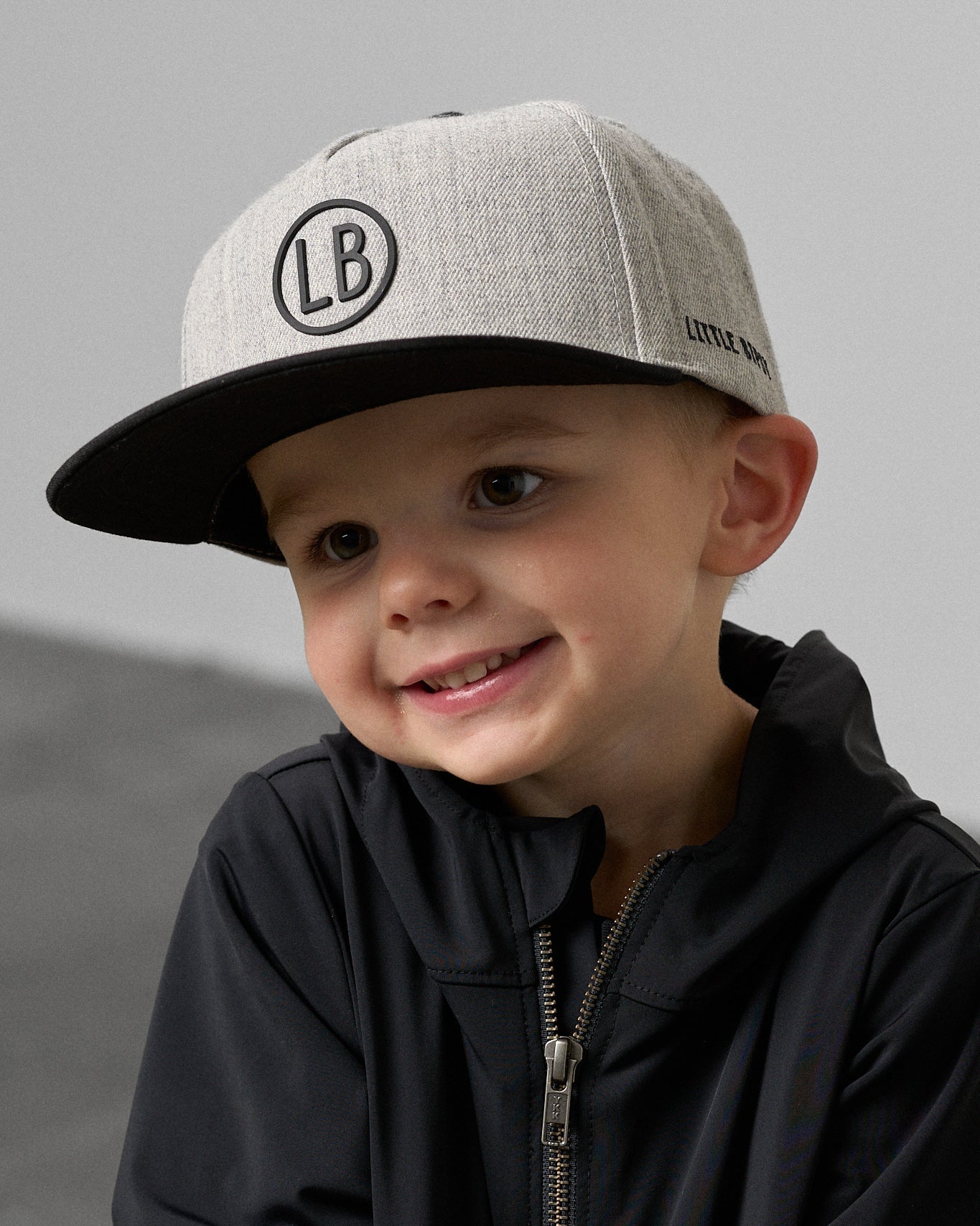 Snapback Hat - Light Grey - Little Bipsy