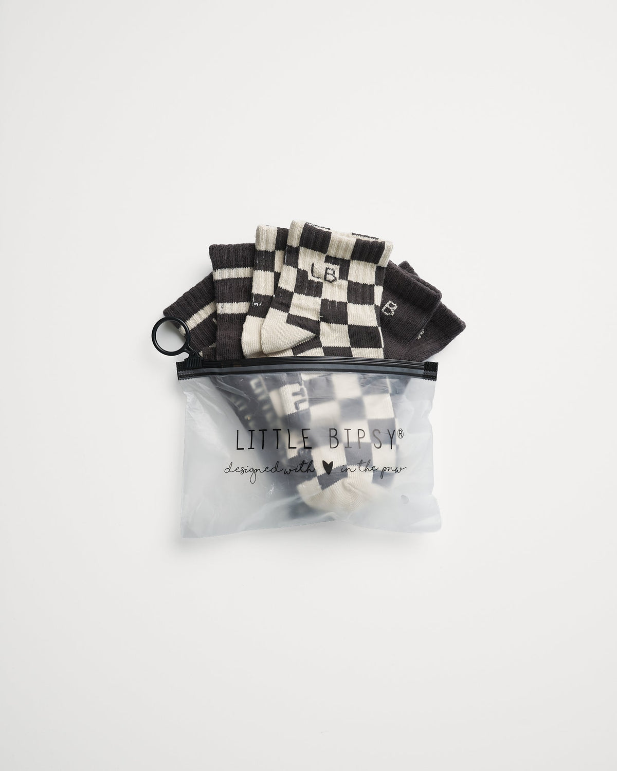 Sock 3-Pack - Brown Check - Little Bipsy
