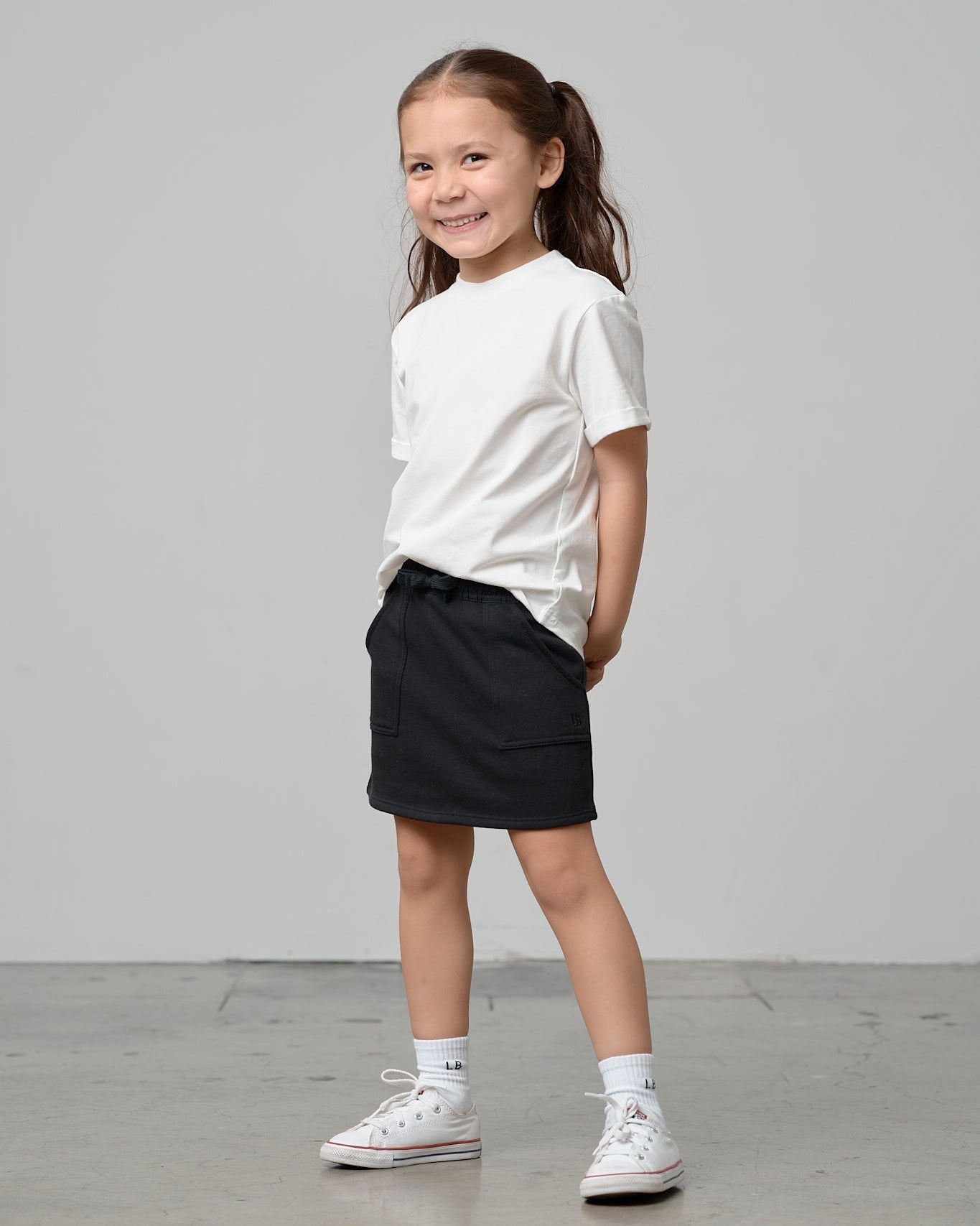 Stitch Pocket Skort - Black - Little Bipsy