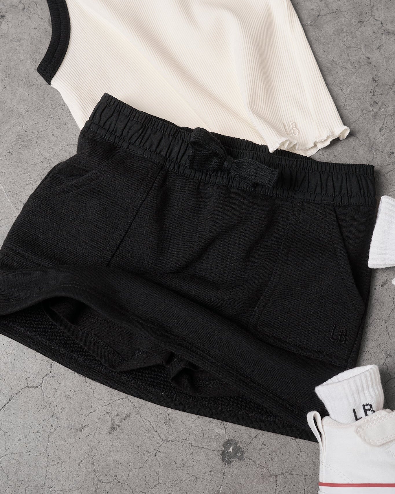 Stitch Pocket Skort - Black - Little Bipsy