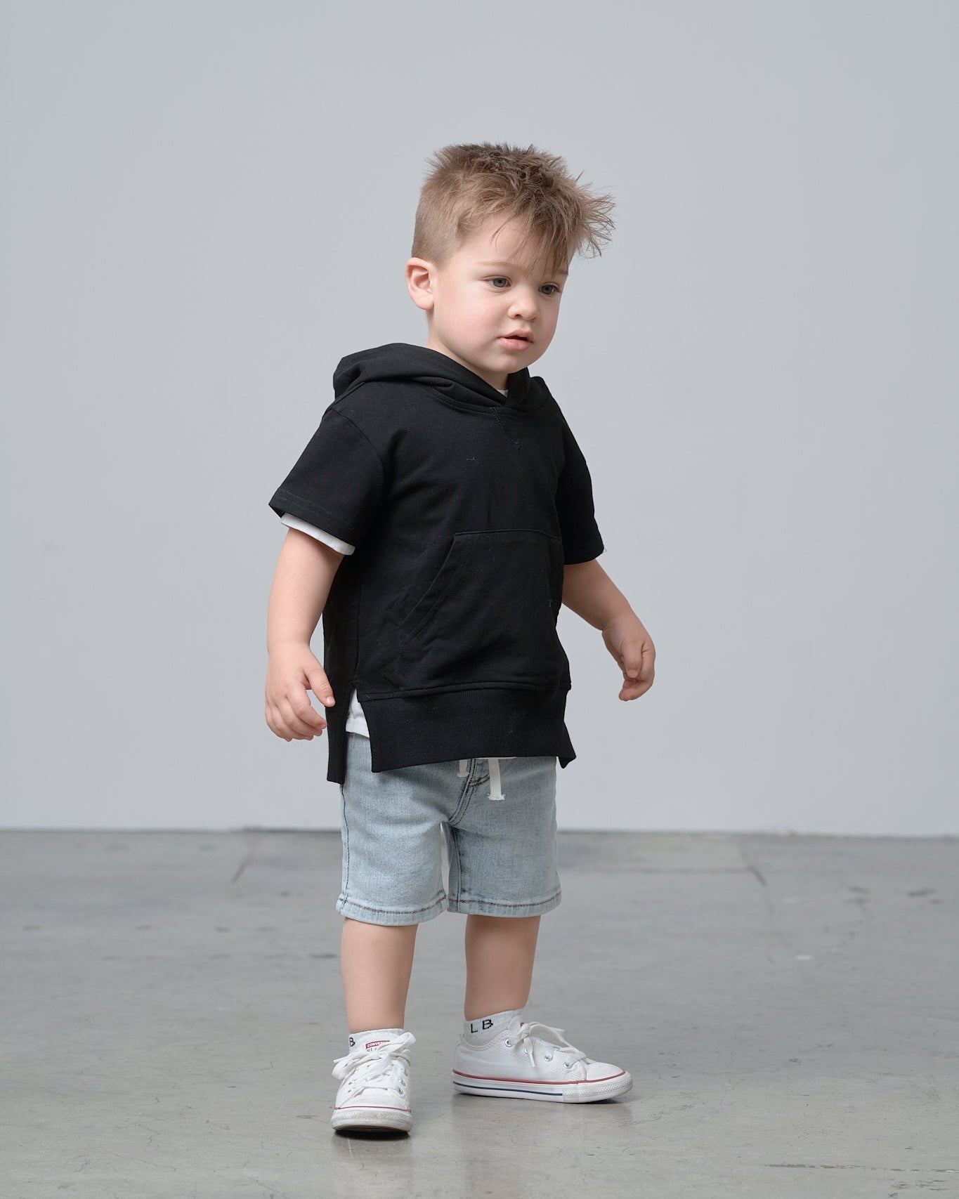 Straight Denim Short - Light Wash - Little Bipsy