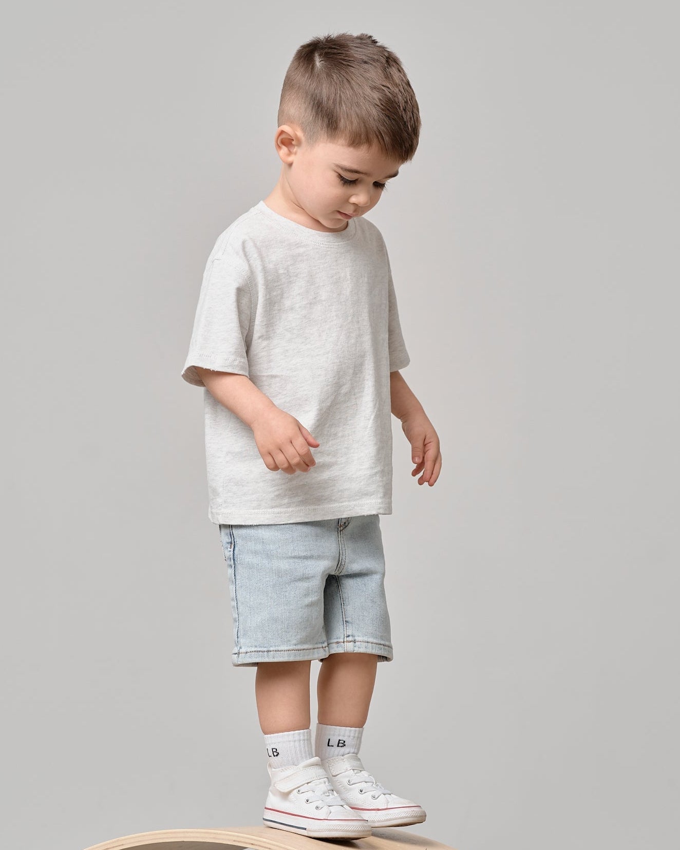 Straight Denim Short - Light Wash - Little Bipsy