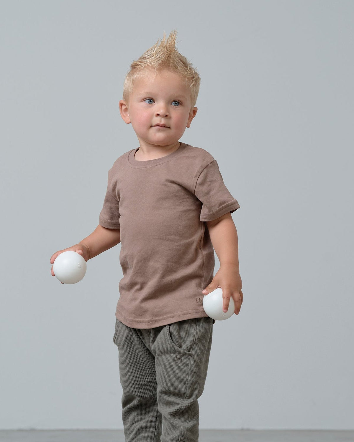 Swoop Elevated Tee - Light Brown - Little Bipsy