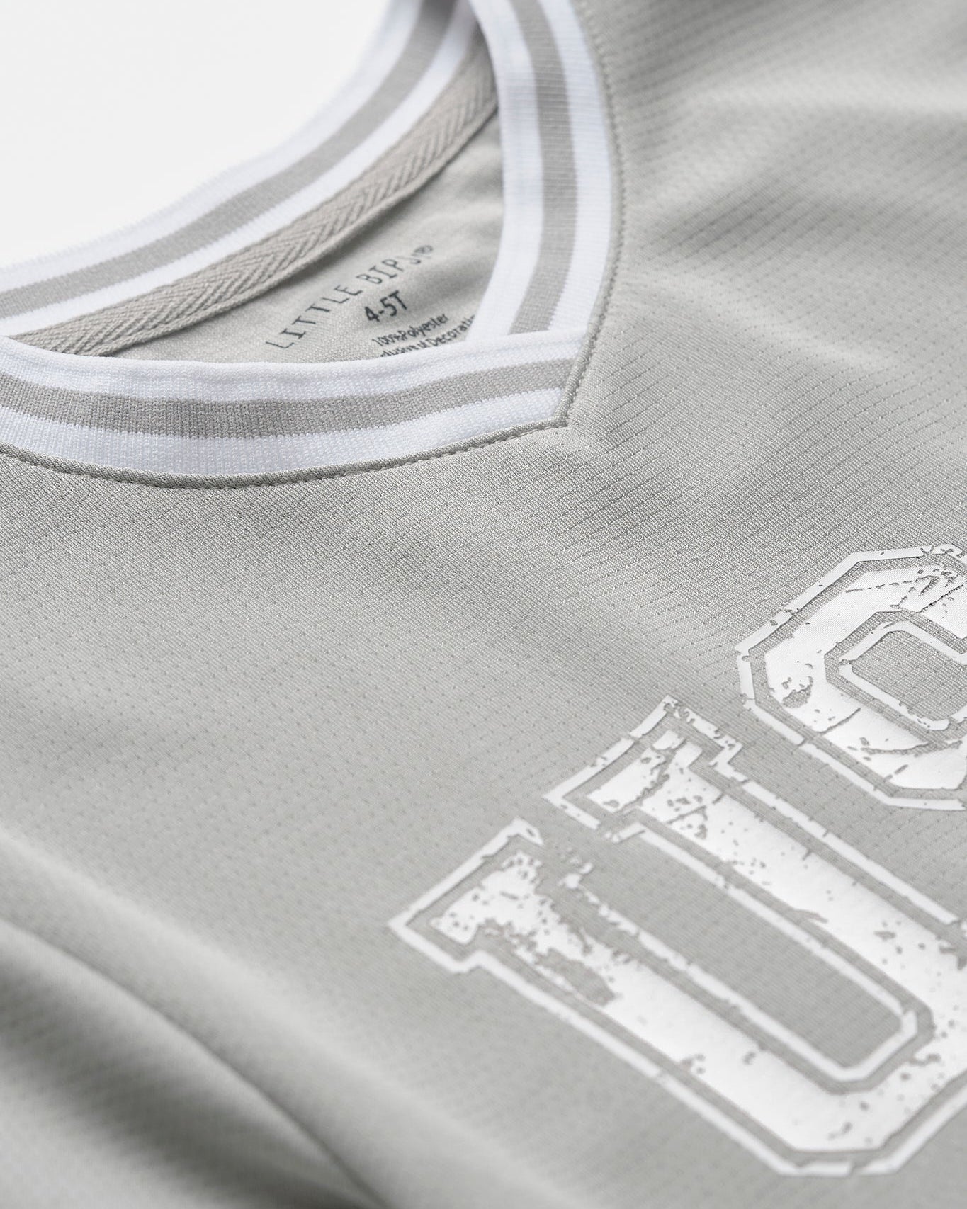 USA Varsity Mesh Tee - Grey - Little Bipsy