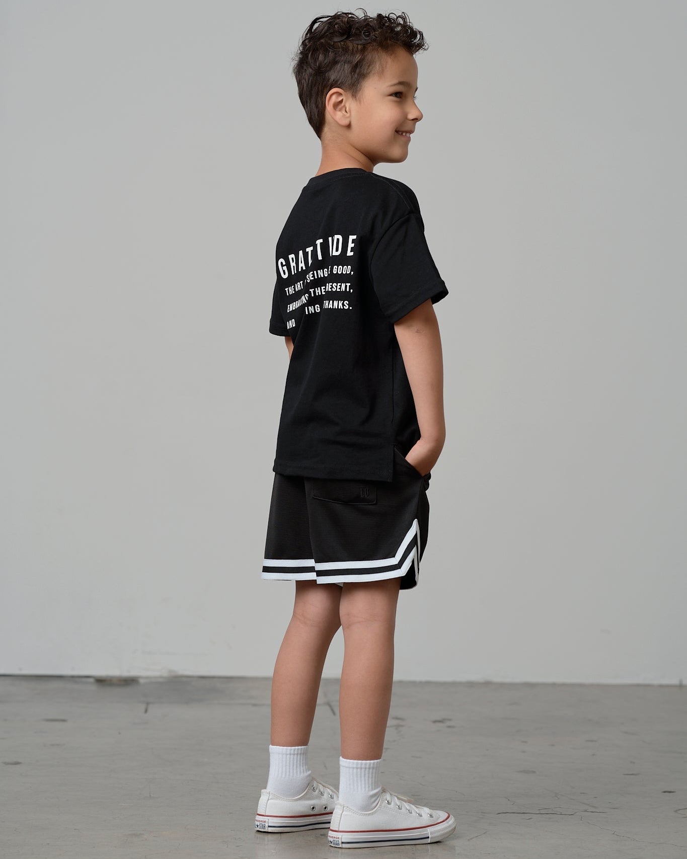 Varsity Mesh Short - Black - Little Bipsy
