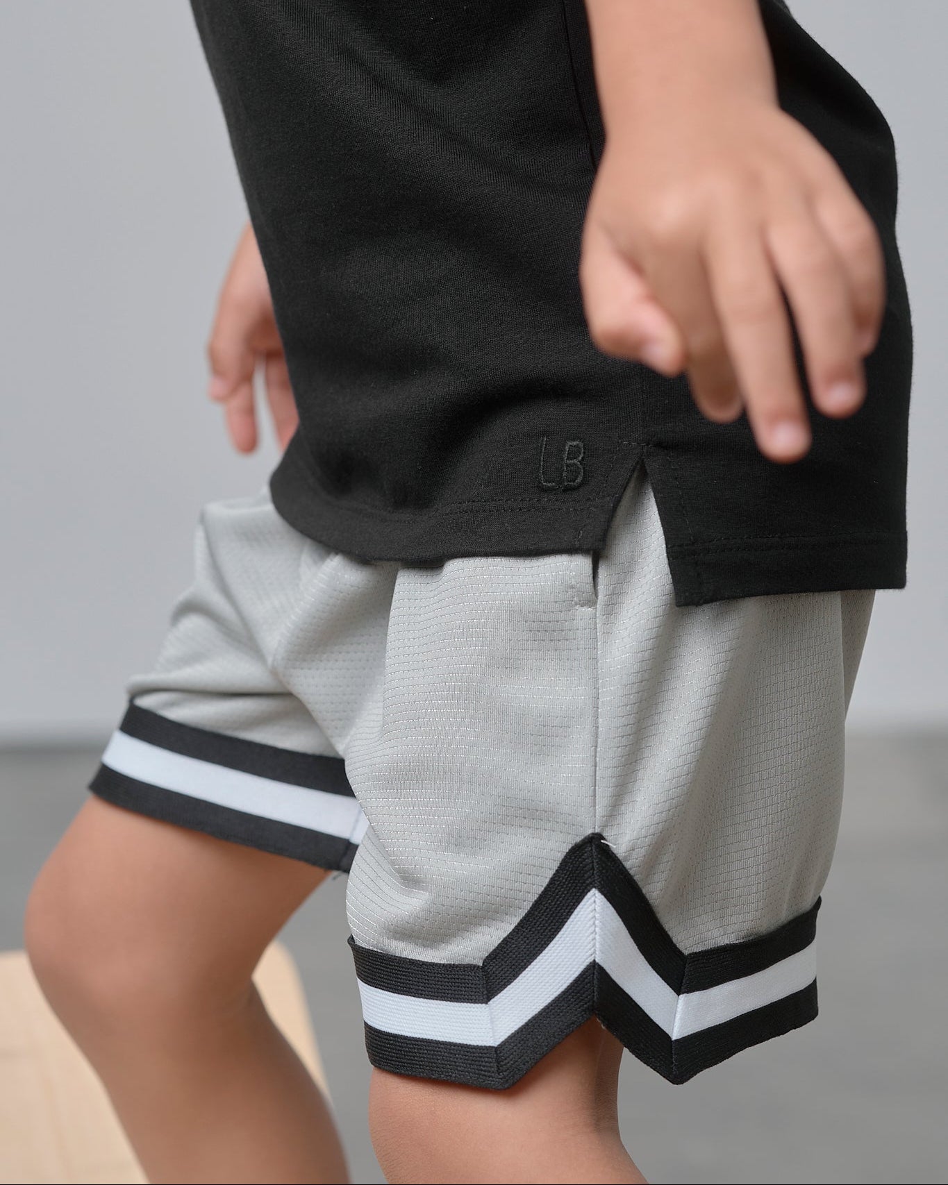 Varsity Mesh Short - Grey - Little Bipsy