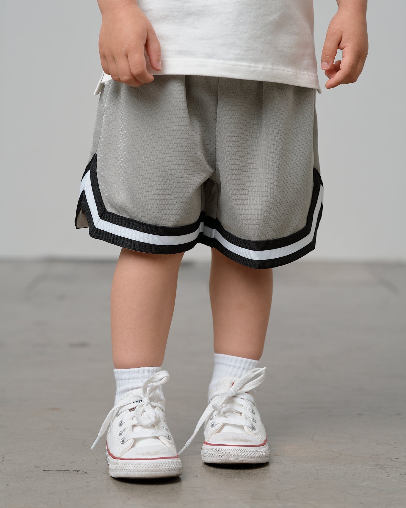 Varsity Mesh Short - Grey - Little Bipsy