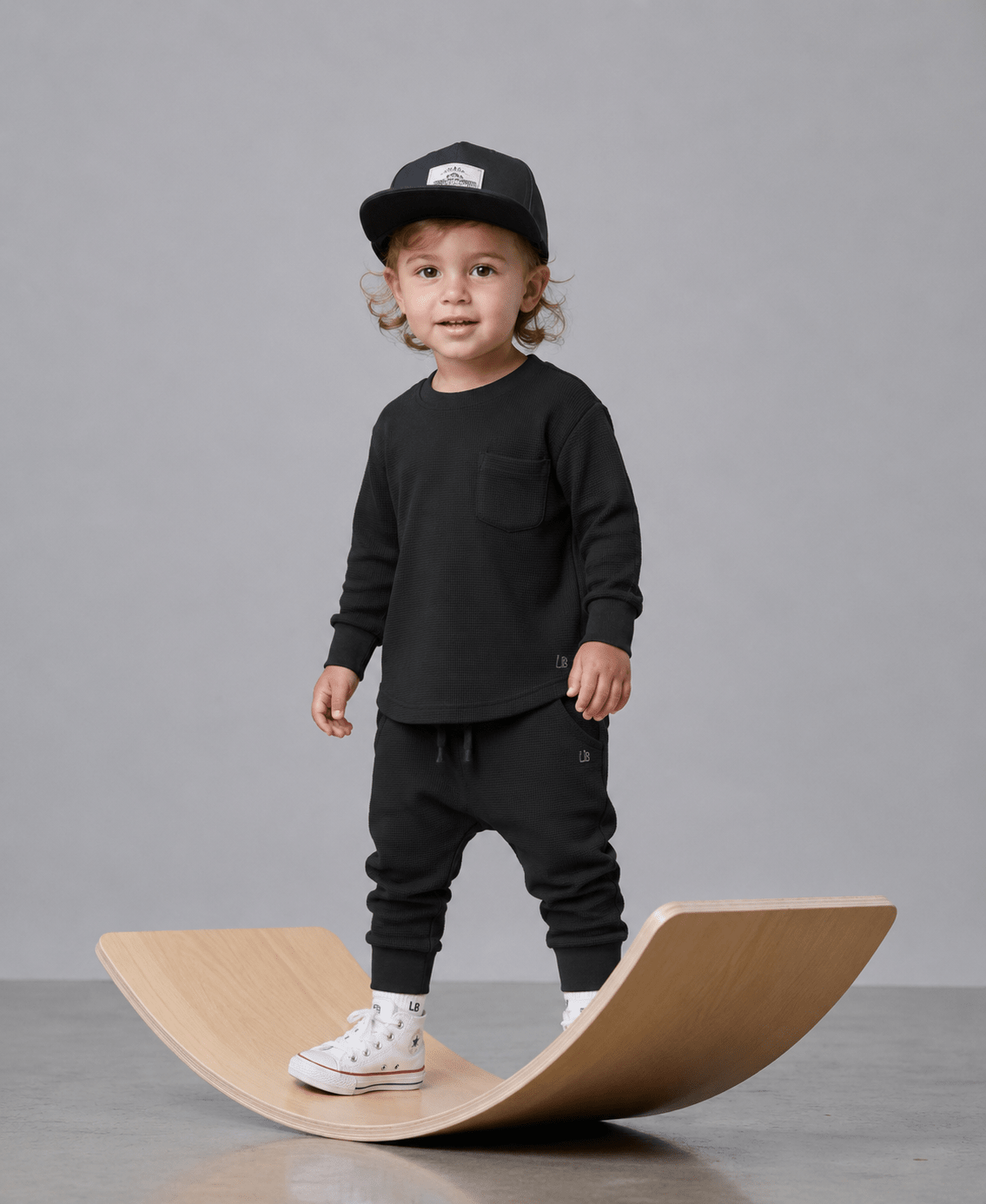 Waffle Jogger - Black - Little Bipsy