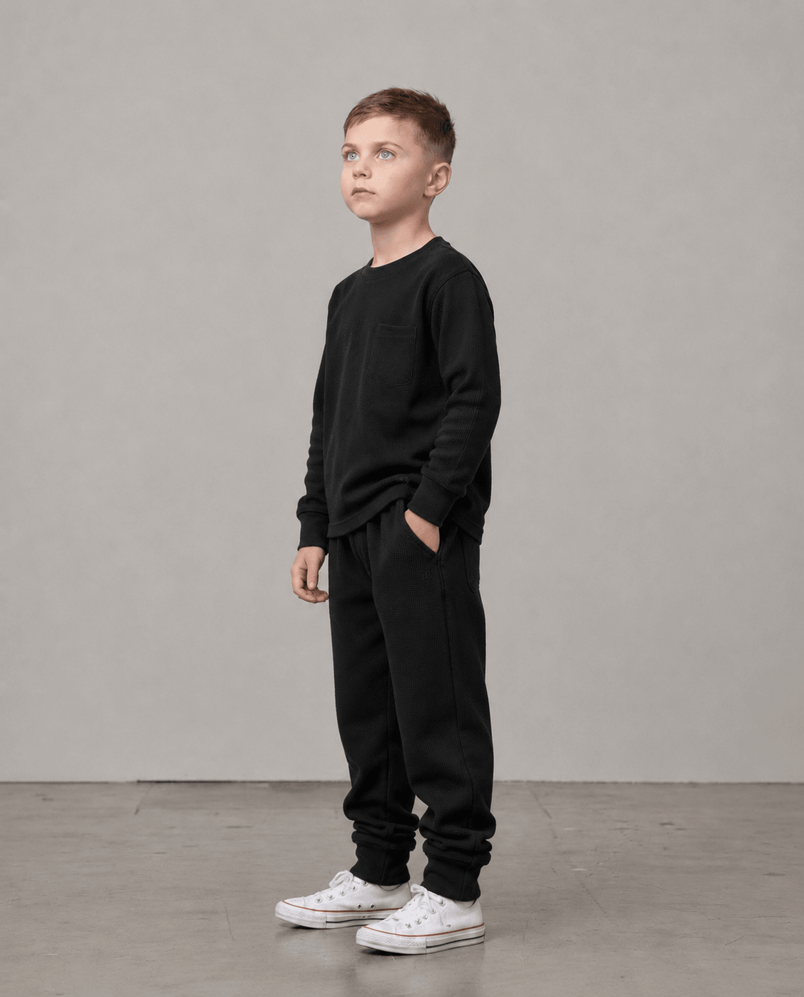 Waffle Jogger - Black - Little Bipsy