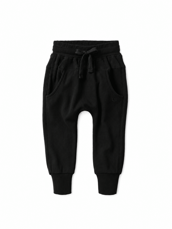 Waffle Jogger - Black - Little Bipsy