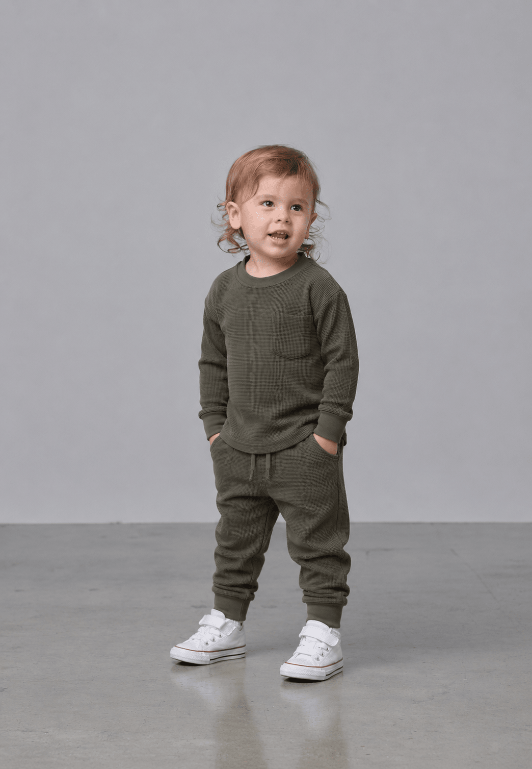 Waffle Jogger - Green - Little Bipsy