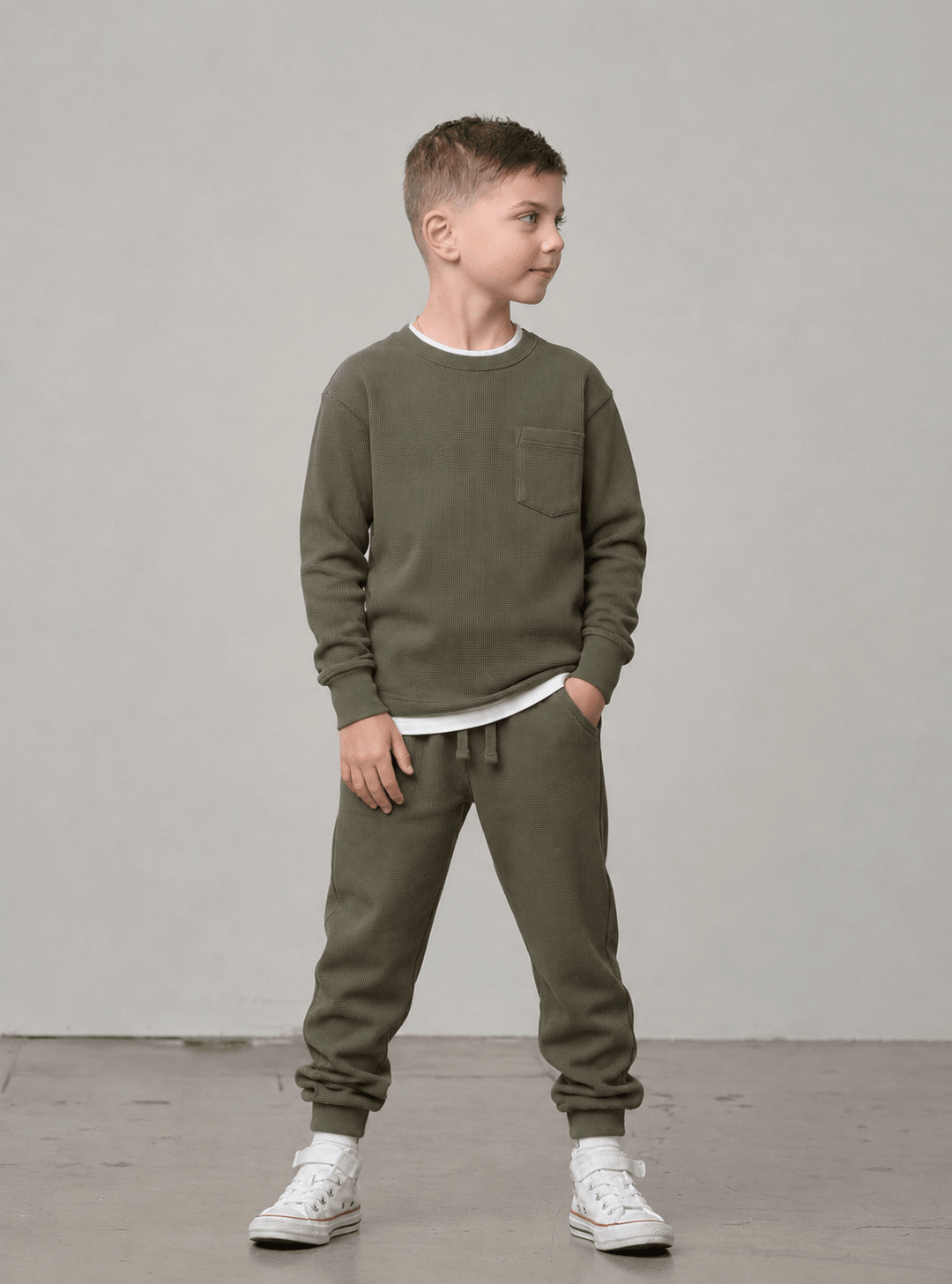 Waffle Top - Green - Little Bipsy