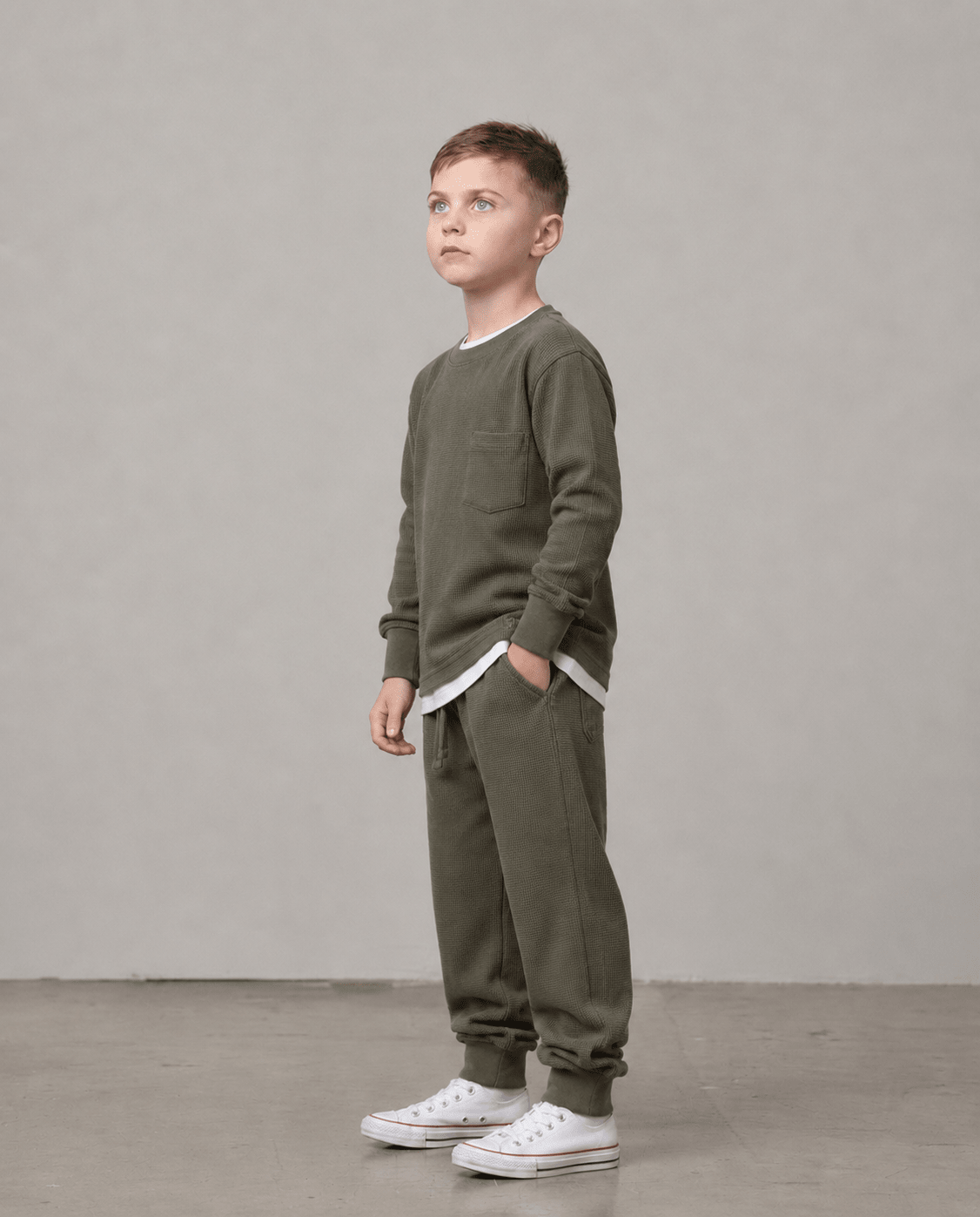 Waffle Top - Green - Little Bipsy