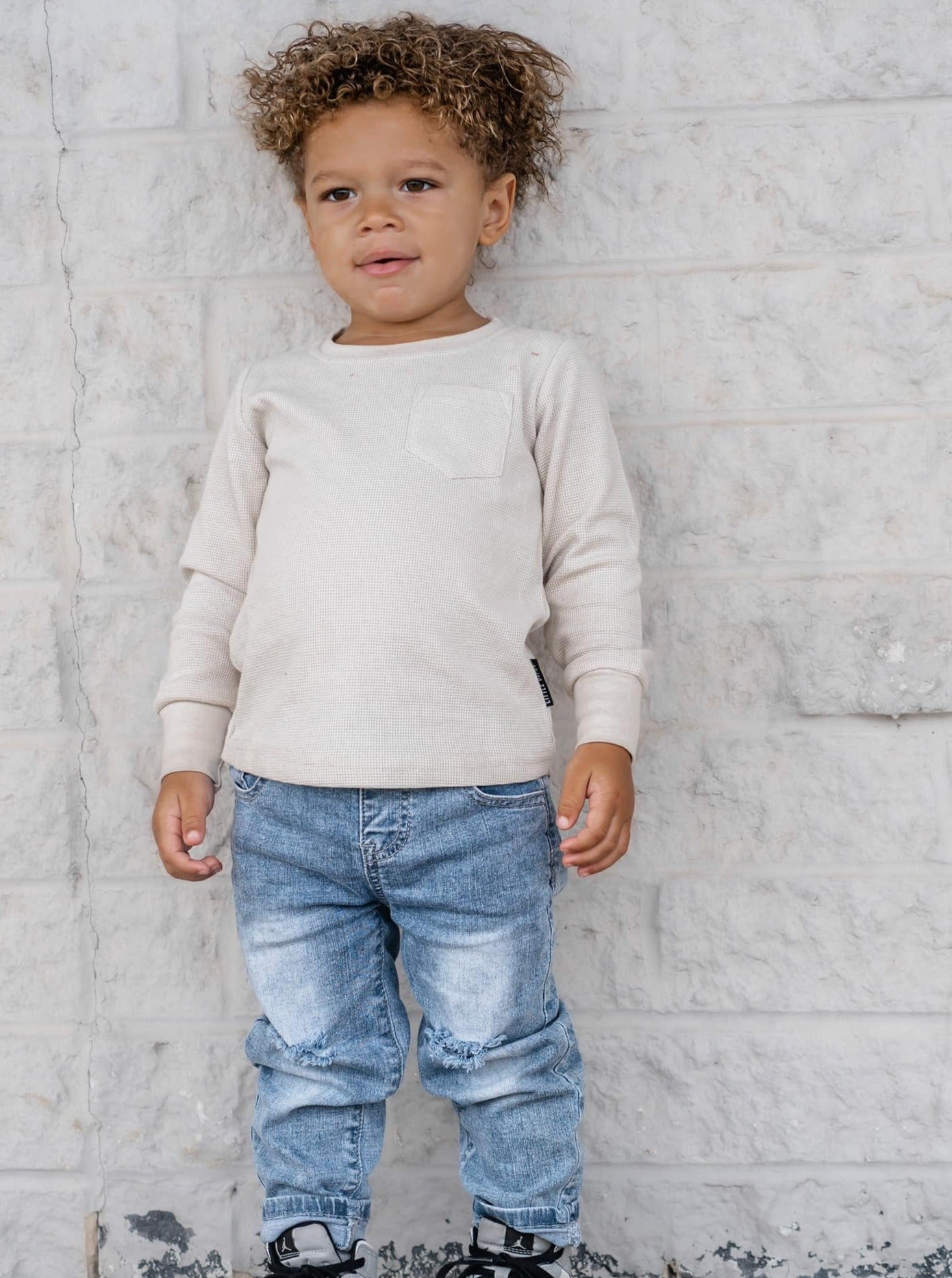 Relaxed Fit Distressed Denim - Little Bipsy Collection