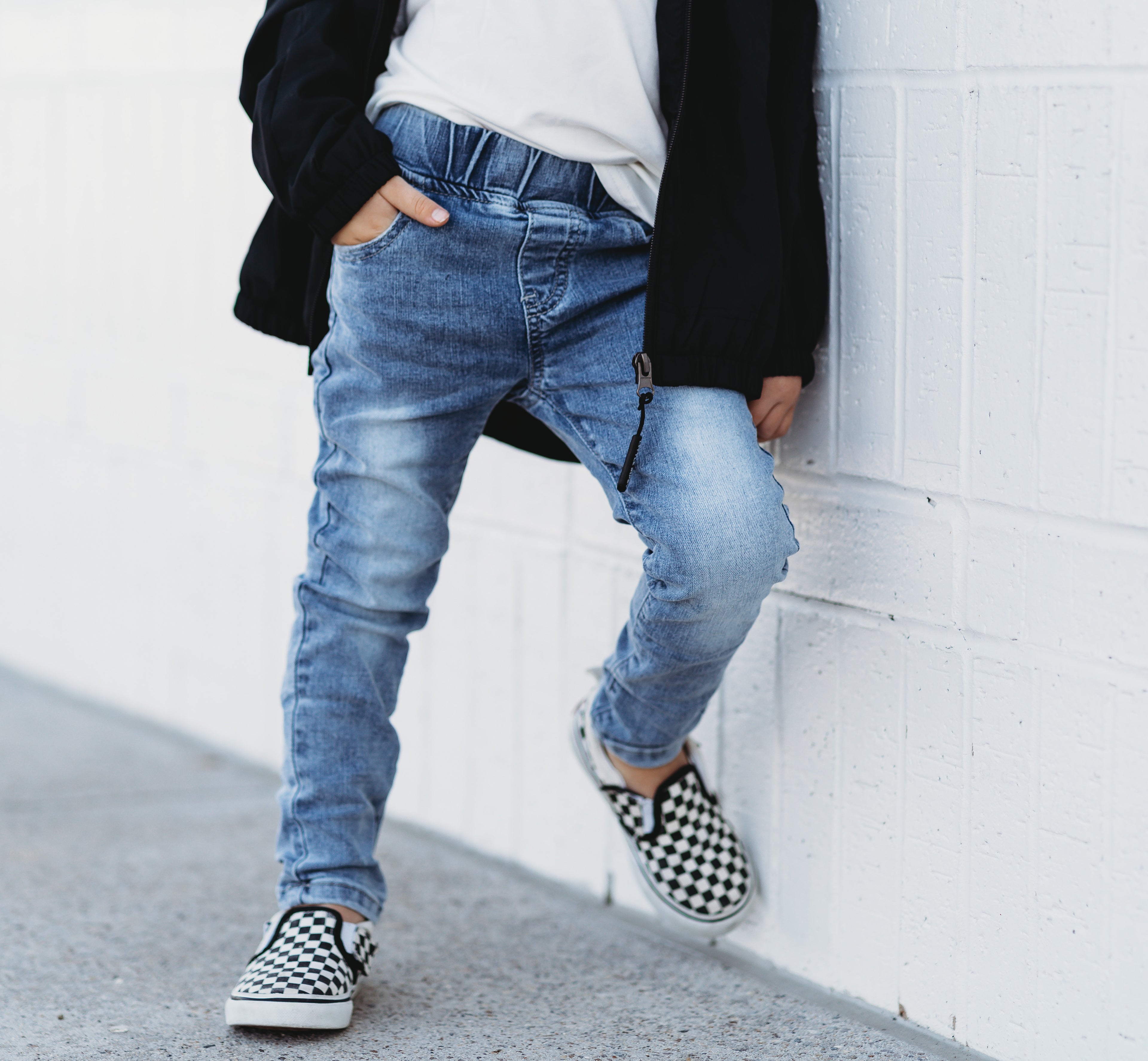 kids street style outfit with kids basic denim