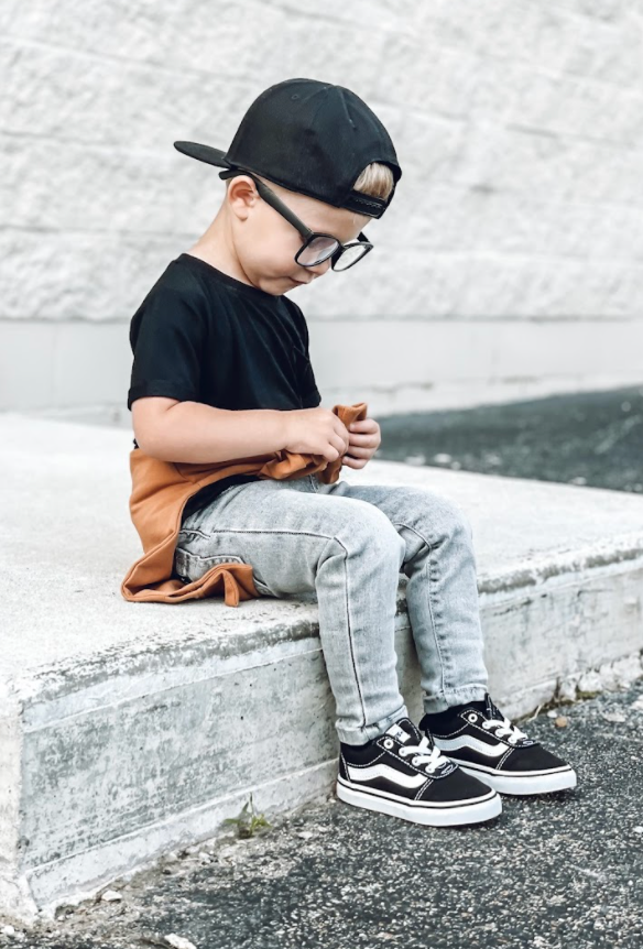 kids trendy outfit with kids grey denim