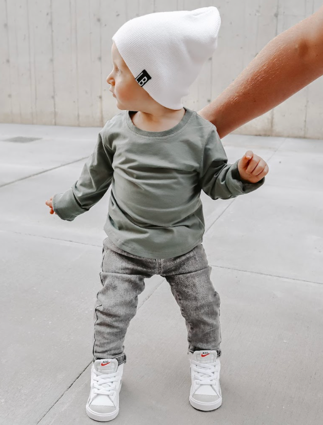 kids trendy outfit with kids grey denim