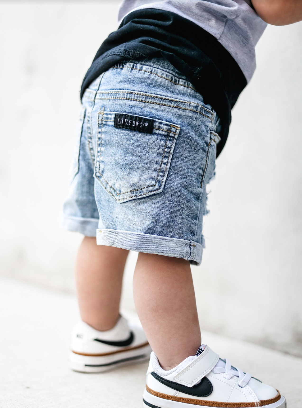 toddler distressed denim shorts