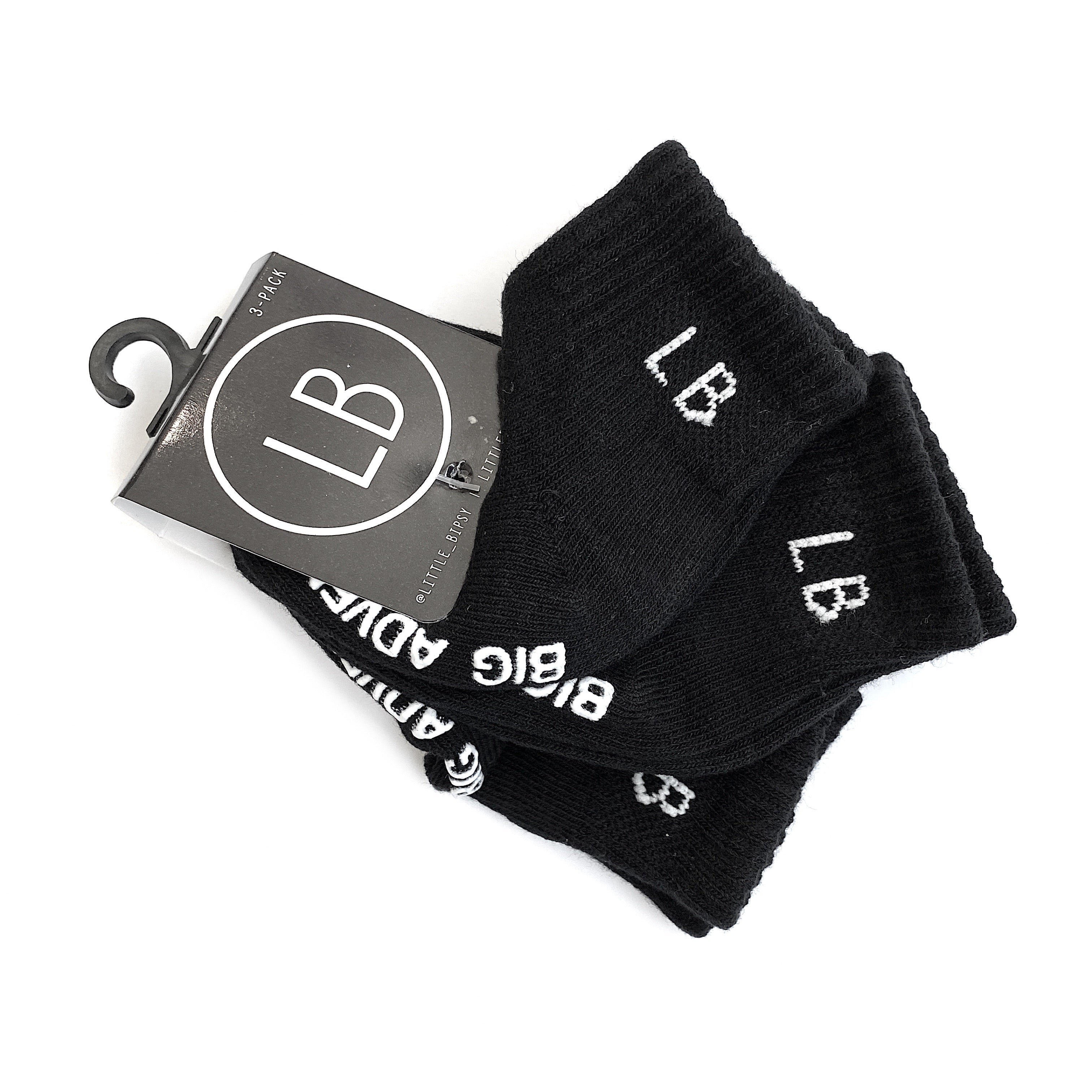 Sock 3-Pack - Black - Little Bipsy Collection