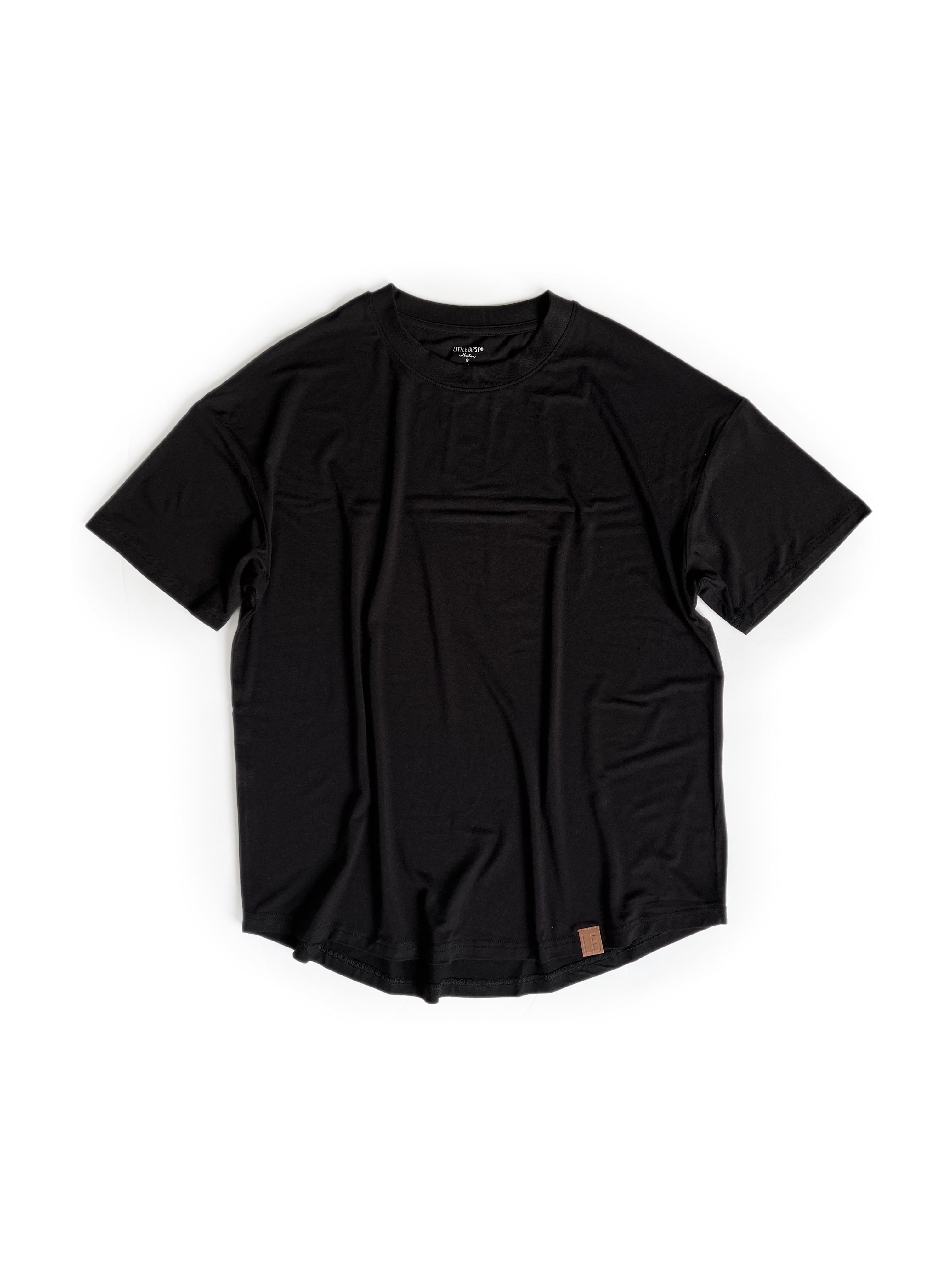 Black oversized bamboo tee