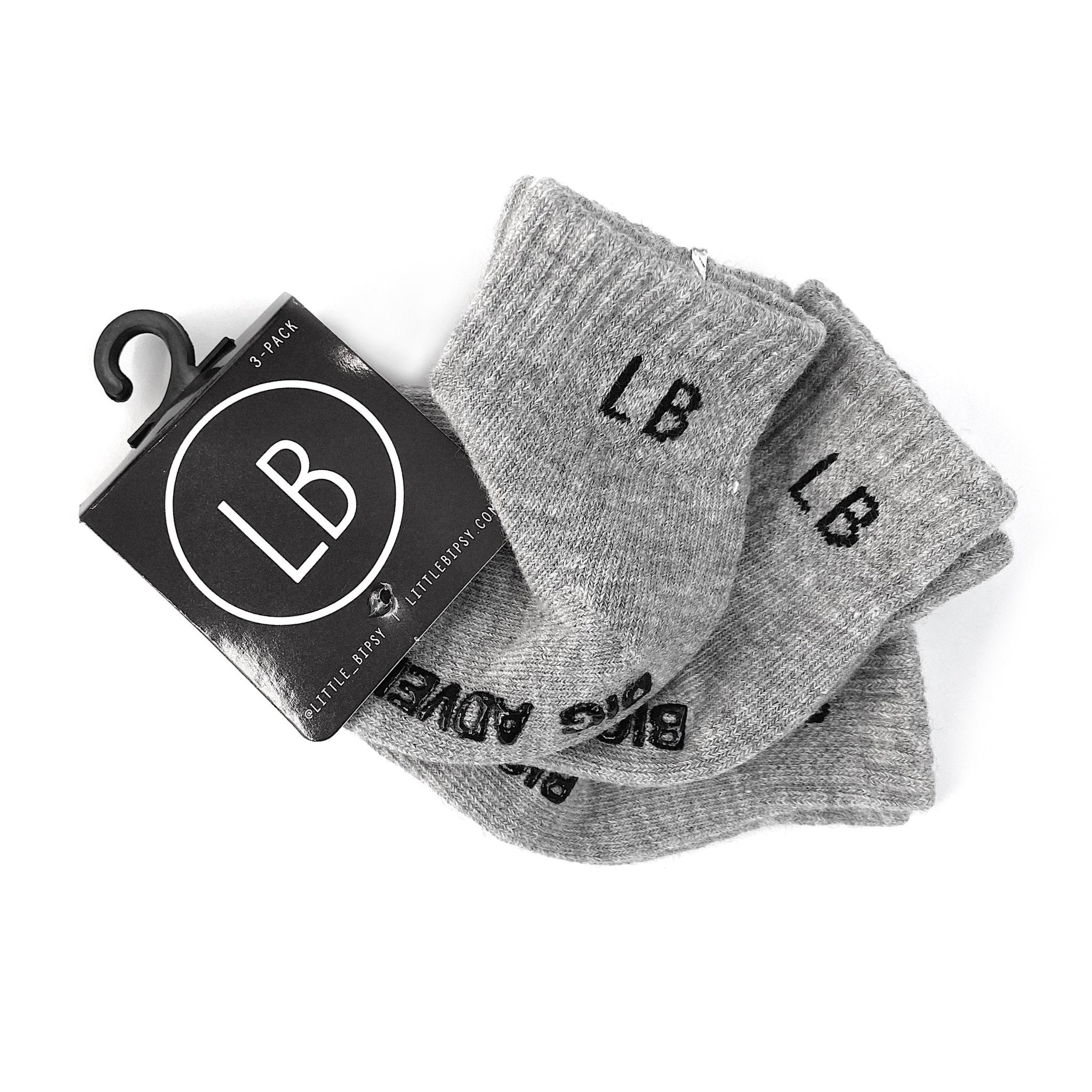 Sock 3 - Pack - Grey - Little Bipsy